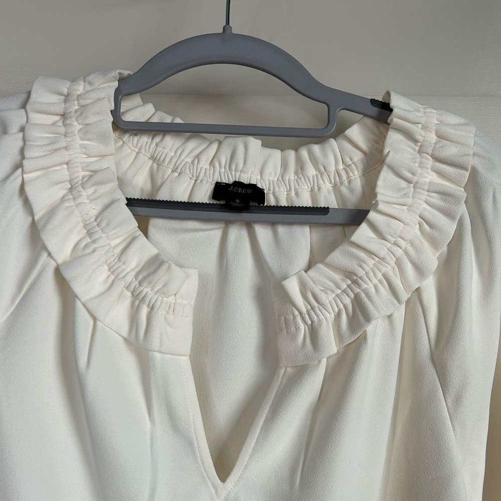 J Crew Ruffle Neck Blouse - Picture 3 of 5